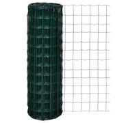 Euro Fence Panel Screen Barrier with Mesh Steel Grey/Green Multi Sizes vidaXL