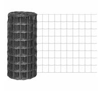 vidaXL Euro Fence Panel 25x0.8m with 100x100mm Mesh Steel Grey Screen Barrier