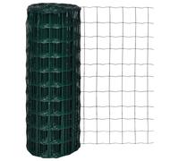 Euro Fence Panel Screen Barrier with Mesh Steel Grey/Green Multi Sizes vidaXL