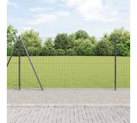 Euro Fence Set of 2 Grey Steel 25 x 1.2 m Durable Euro Fence Berkfield Home Grey One Size