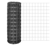 Euro Fence Steel 25 m x 0.8 m, PVC-Coated, Grey, 1.8/2.2 mm Wire, Mesh Width 77 x 64 mm, for Garden, Chicken and Poultry Protection