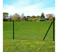 Euro Fence Steel 25 x 1.2 m, Green, PVC Coated, Chain Link Fence, Complete Set with Posts and Pegs, Durable Privacy Screen for Garden and Animal Enclosures