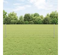 Euro Fence with 22 U Posts Silver 0,6x50 m Steel Berkfield Home Silver One Size
