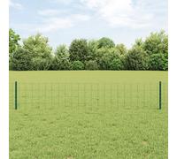 Euro Fence with 5 U Posts Green 0.4x10 m Steel Berkfield Home Green One Size