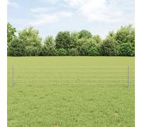 Euro Fence with 5 U Posts Silver 0,4x10 m Steel Berkfield Home Silver One Size