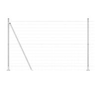 Fence Panel Silver 1.5m x 10m Steel & PVC Outdoor Garden Privacy Panel Set Heavy
