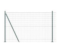 Euro Fence with Concrete Base Mesh Outdoor Garden Boundary Panel Set vidaXL