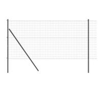 Garden Fence Silver 1.4m H x 10m Steel PVC Panel with Posts Weatherproof Durable