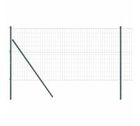 Euro Fence with Concrete Base Mesh Outdoor Garden Boundary Panel Set vidaXL