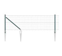 Euro Fence with Concrete Base Mesh Outdoor Garden Boundary Panel Set vidaXL
