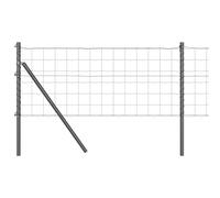 vidaXL Euro Fence with 7 Flange Posts 0.8 x 10 m Galvanised Steel