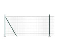 Euro Fence 0.8x10 m Grey Galvanised Steel 7 Flanged Posts Concrete Base Fixings+