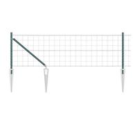 Garden Fence Panel Green 0.8x10 m Heavy Galvanised Steel Mesh Roll with 6 Posts