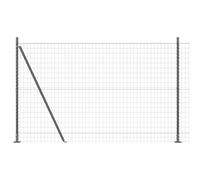 Fence Panel Set Silver Steel PVC 1.5x10m Outdoor Garden Privacy Barrier Durable