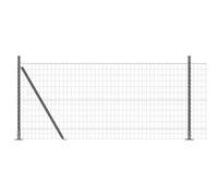 Euro Fence with Concrete Base Mesh Outdoor Garden Boundary Panel Set vidaXL