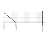 Fence Panel Set Green 1000x60cm Steel & PVC Euro Garden Boundary Kit with Posts