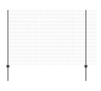 Fence with Post Grey 1.6 x 10 m Steel and PVC