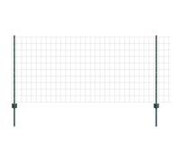 vidaXL Fence with Post Green 1 x 25 m Steel and PVC