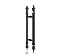 Euro Interior Exterior Door Handle Modern Stainless Steel Barn Door Pull Handle for Glass and Wood Doors (Black 150cm)