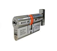 Euro Key and Thumbturn Cylinder TS007 3 Star British Standard Anti Snap Euro Profile Door Lock Brass or Chrome Finish for uPVC Composite Wooden Doors (Polished Chrome, T45/50S)