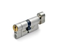 Euro Key and Thumbturn Cylinder TS007 British Standard Kitemarked Door Lock Barrel for UPVC Composite Doors Secure Turn Release Replacement (85mm, Turn Side 40, Satin Chrome/Brass, 40/45)