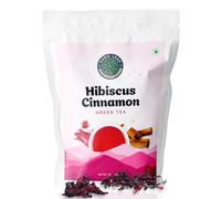 EURO LEAF Hibiscus Loose Leaf Green Tea with Cinnamon (100 gm) | Rich in Vitamin C | Hibiscus and Cinnamon with Lemon Grass Loose Leaf Green Tea | Resealable Ziplock Pouch