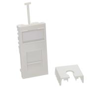 Euro Module Cat5e Low Profile Faceplate Socket for Ethernet Network Cable White