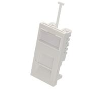 Euro Module Cat6 Low Profile Faceplate Socket for Ethernet Network Cable White