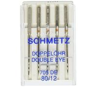 Euro-Notions Double Eye Machine Needles-Size 12/80 5/Pkg, Other, Multicoloured, 2.63 x 7.71 x 11.39 cm