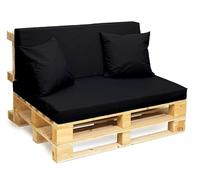 Euro Palette Cushion Waterproof Bench Cushion Seater Indoor/Outdoor Long Bench Seat Pad for Lawn Garden Office Coffee Shop with Removable Cover (Black, BACK SEAT CUSHION 120CM X 40CM X10CM)