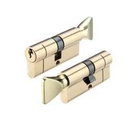 Euro Profile Cylinder 70mm 35/35 with Turn Master Keyed High Security Thumb Turn Door Lock Barrel for Mortice and Multipoint Locks Fittings Included (Polished Brass)