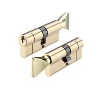 Euro Profile Cylinder 90mm 45/45 with Turn Keyed to Differ High Security Thumb Turn Door Lock Barrel for Mortice and Multipoint Door Locks Fittings Included (Polished Brass)