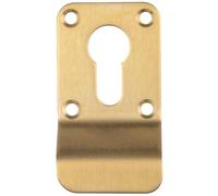 Euro Profile Cylinder Latch Pull Handle 78mm x 44mm Satin Brass Door Finger