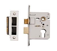 Euro Profile Mortice Sash Fire Rated Lock Case 76mm Satin Stainless Steel