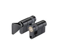 Euro Profile Single Cylinder 40mm Turn Only Thumb Turn Door Lock Barrel for Mortice and Multipoint Locks Fittings Included (Black)