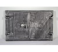 Euro Sezam - Double Door Cast Iron Oven Door - Solid Thick Oven Door - Pizza Oven Door - DZ059 - Double Door with Door Lock - 42 x 27 - Doors for Pizza Ovens, Bread Ovens, Garden Kitchens and Smokers