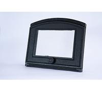 Euro Sezam Oven Door Black Cast Iron Right Hand Solid Thick Oven Door Pizza Oven Door DZP15 Single Door with Glass Window 372 x 320 mm Doors for Pizza Ovens