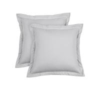 Euro Sham Covers 24x24 Set of 2 Silver Grey 600 TC 100% Egyptian Cotton Pack of 2 Euro 24x24 Pillow Covers Cushion Cover Cases Soft Skin Friendly European Size Decorative Square Pillow Shams