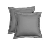 Euro Sham Covers 28x28 Set of 2 Dark Grey 600 Thread Count 100% Egyptian Cotton Pack of 2 Euro 28x28 Pillow Cover Cushion Cover Cases Soft Skin Friendly European Size Decorative Square Pillow Shams