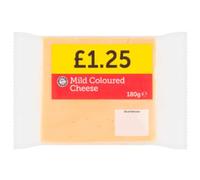 Euro Shopper Mild Coloured Cheese PMP 180g x 12 Pack - Smooth & Creamy Cheese Slices - Perfect for Sandwiches, Toasties & Cooking - Great Value Bulk Case