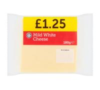 Euro Shopper Mild White Cheese PMP 180g x 12 Pack - Smooth & Creamy White Cheese - Ideal for Sandwiches, Toasties & Cooking - Great Value Bulk Case