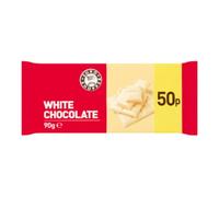 Euro Shopper White Chocolate 90g x 26 Pack - Smooth & Creamy White Chocolate Bars - Classic Sweet Treats - Great Value Bulk Case