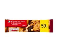 Euro Shopper White Chocolate & Cranberry Cookies 150g x 11 Pack - Crunchy Cookies with White Chocolate Pieces & Cranberries - Great Value Bulk Case