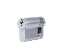 Euro Single Cylinder Security Lock Barrel with Key and Turn Function for Internal and External Door Control (Satin Chrome, 45mm)