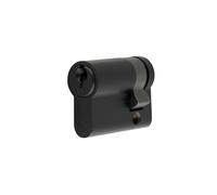 Euro Single Cylinder Security Lock Barrel with Key and Turn Function for Internal and External Door Control (Black, 45mm)