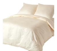 (Euro Size - 155 x 220 cm, Cream) Duvet Cover with Pillowcase 400 Thread Count