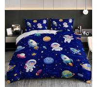 Euro Size Duvet Cover Set 150x200 cm Microfibre, Zip Closure Blue