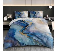 Euro Size Duvet Cover Set 150x200 cm Microfibre, Zip Closure Blue