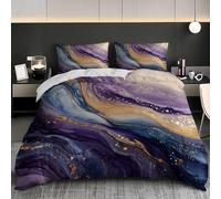 Euro Size Duvet Cover Set 150x200 cm Microfibre, Zip Closure Purple