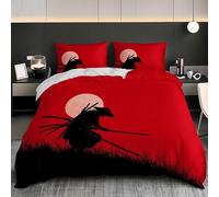Euro Size Duvet Cover Set 150x200 cm Microfibre, Zip Closure Red